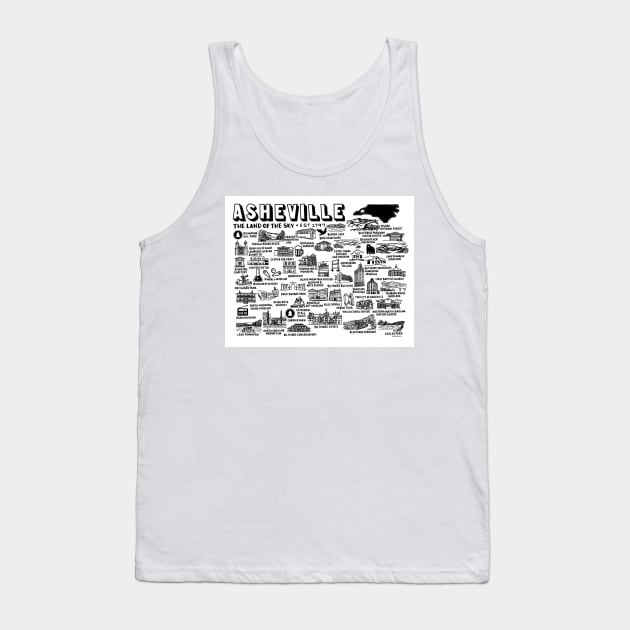 Asheville Map Art Tank Top by fiberandgloss